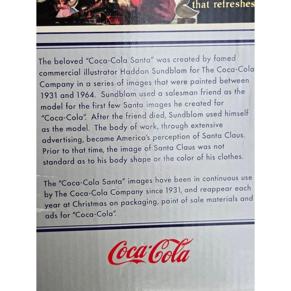 Hallmark Coca-Cola Santa Musical Snow Globe Moving Train 2001